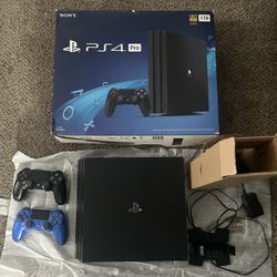 PS4 Pro Jet Black with Dual Shock Controller 