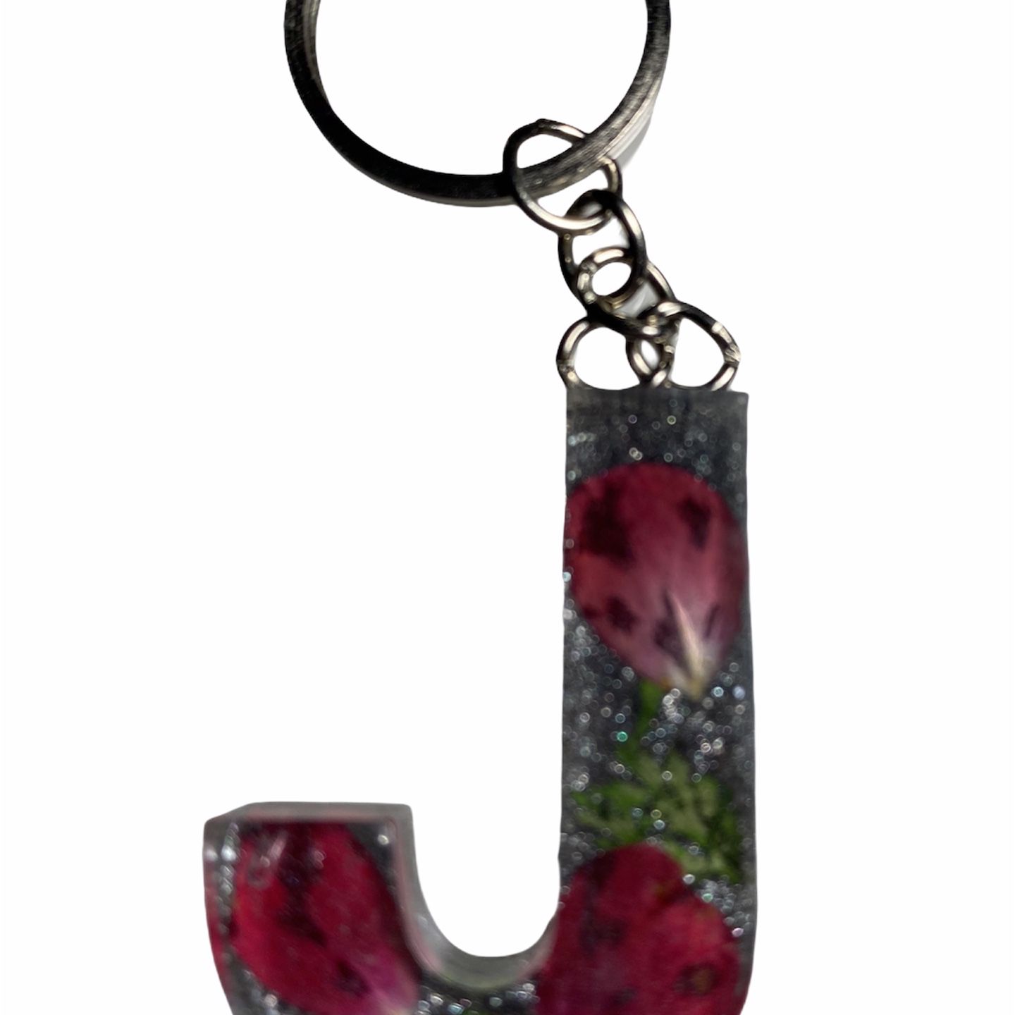 Letter J Keychain- Black - The Personal Print