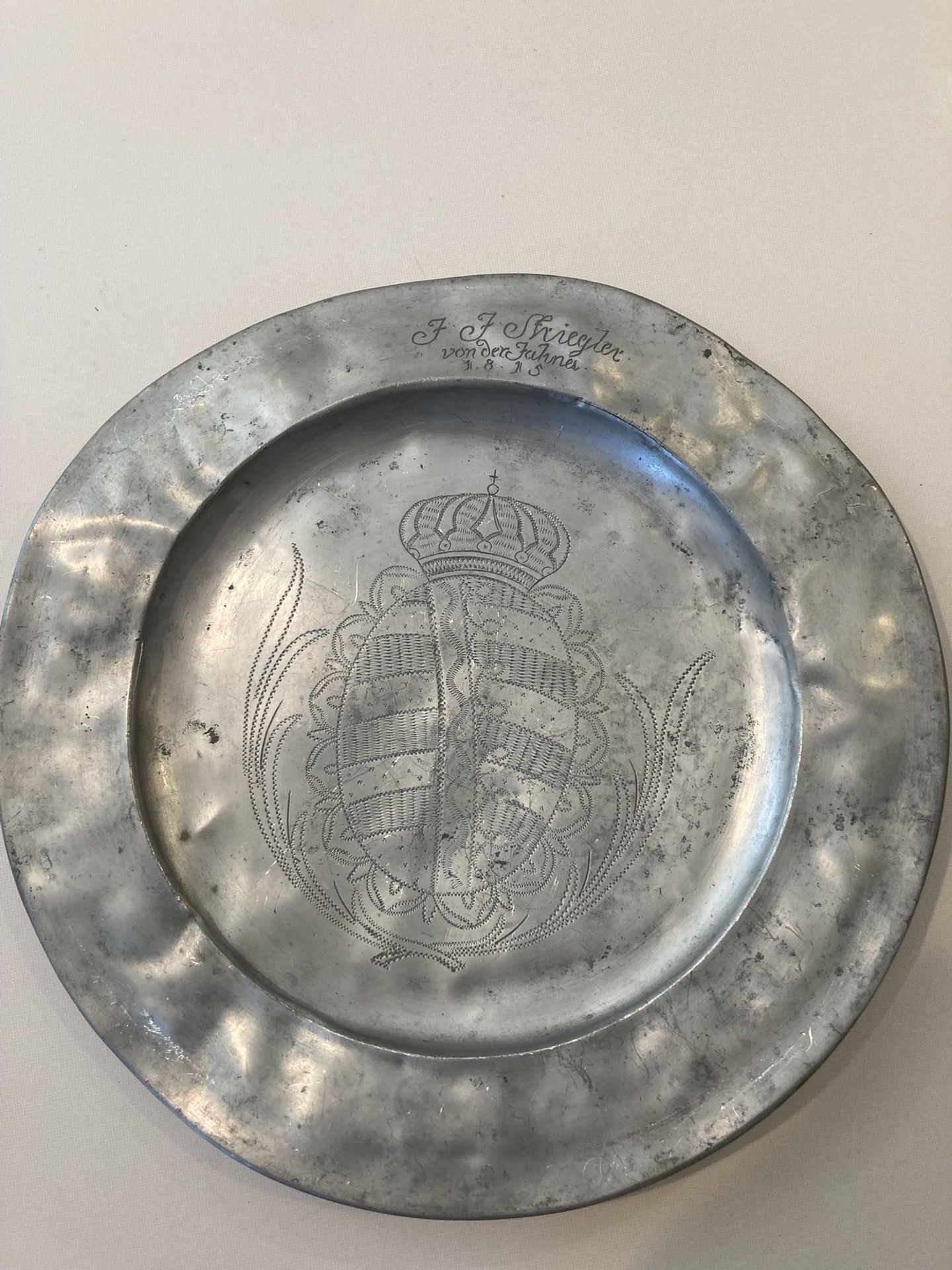 1815 Tin Plate With German Heritage