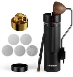 MHW-3BOMBER R3 Pro Manual Coffee Grinder, 2026 Upgraded Titanium Coated Conical Burr, External Adjustment Hand Grinder for Espresso & Pour Over, Profe
