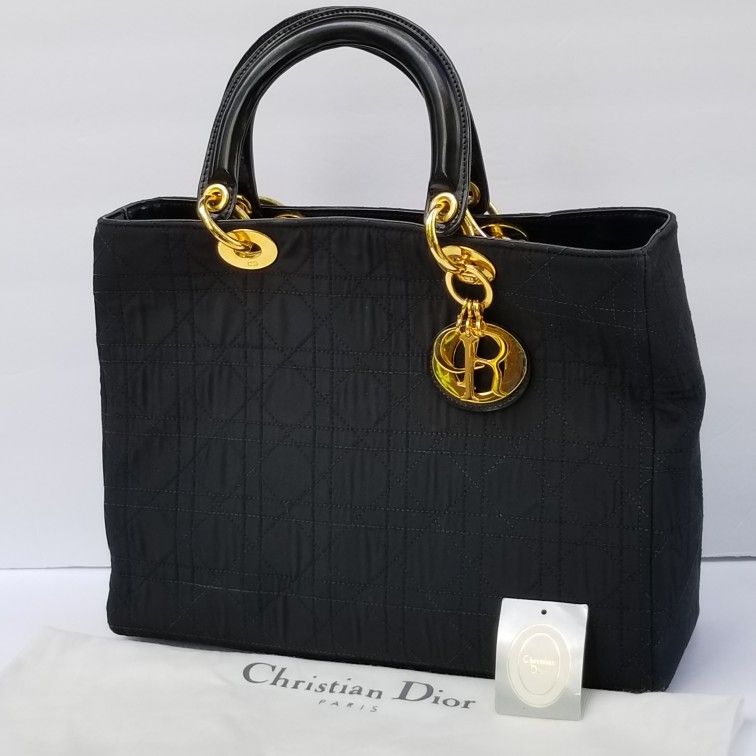 Authentic Vintage Christian Dior Lady Dior Cannage  large handbag