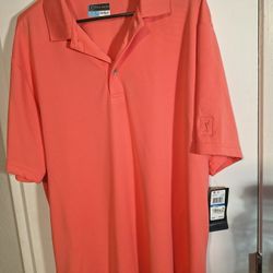 PGA Tour Airflux Performance Golf Polo Shirt Coral Peach Men’s XL/TG NWT