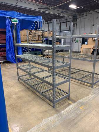 Metal Wide Span Storage Racks -Wire Decking Shelving - $200 (Chester)