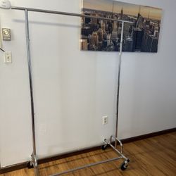 Style Selections Chrome Steel Rolling Clothing rack 