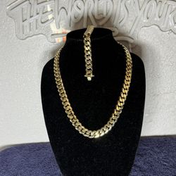 24k Miami Cuban Chain Set 