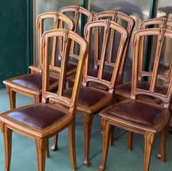 Set of Art Nouveau dining chairs, France circa 1900