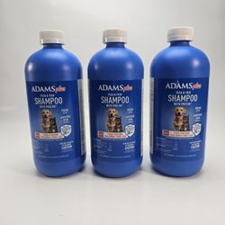 Adams Plus Flea & Tick Shampoo w/ Precor for Cats & Dogs 8 oz ( 3 PACK )