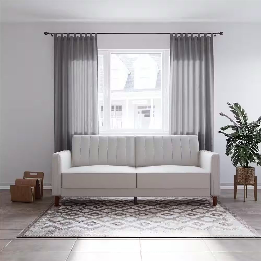 White Futon Leather Couch