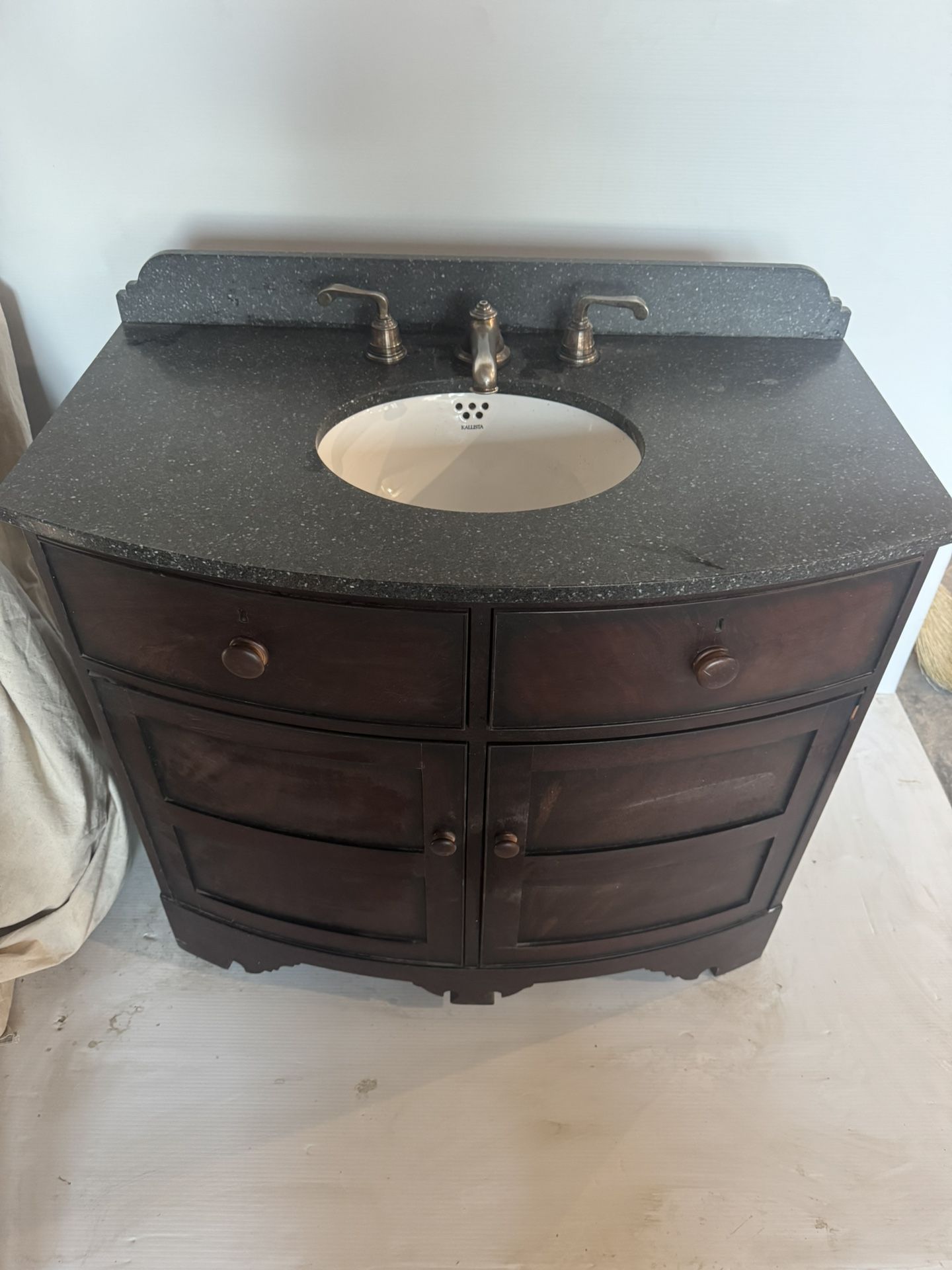 Dark Wood Modern Vanity!!