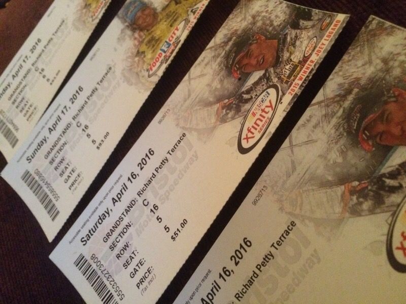 NASCAR tickets/Bristol