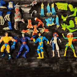 Complete Set Vintage 1997 Toy biz Marvel X-Men Monster Armor Action Figures