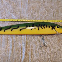 Fishing Lure 26 Inch Diving Plug Large Fish Bait Double Treble Hook Wall Art


