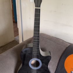 Black Acoustic Guitar 