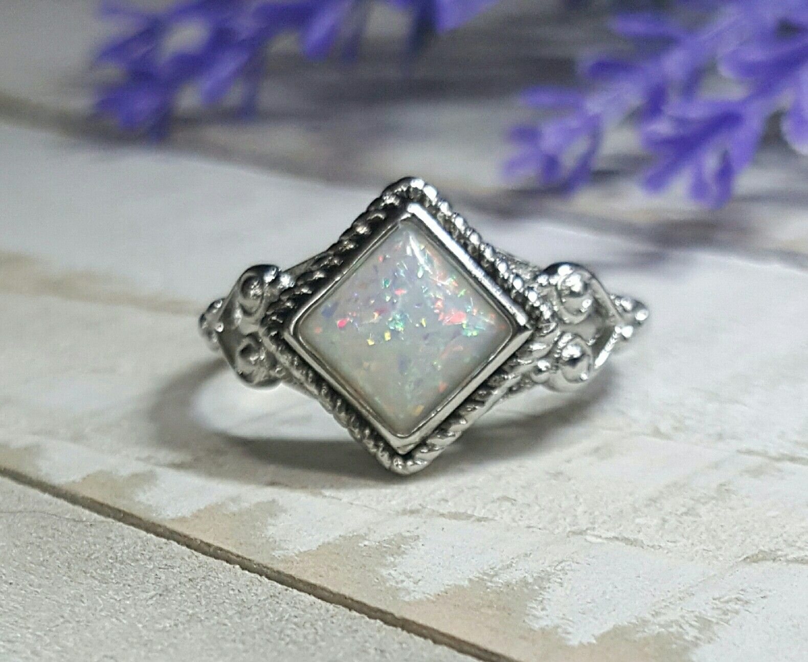 (LOCAL) 925 Silver Handmade Opalite Ring -Size 9 Available Locally