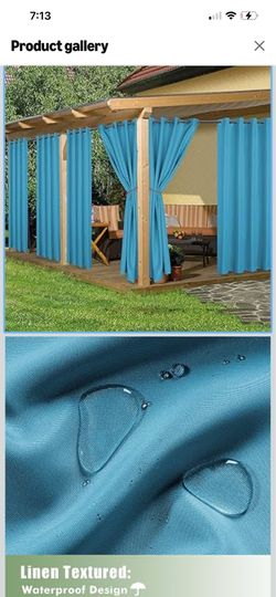 Outdoor Curtains for Patio Waterproof, 6 Panels - 54x95 Inches - Weatherproof