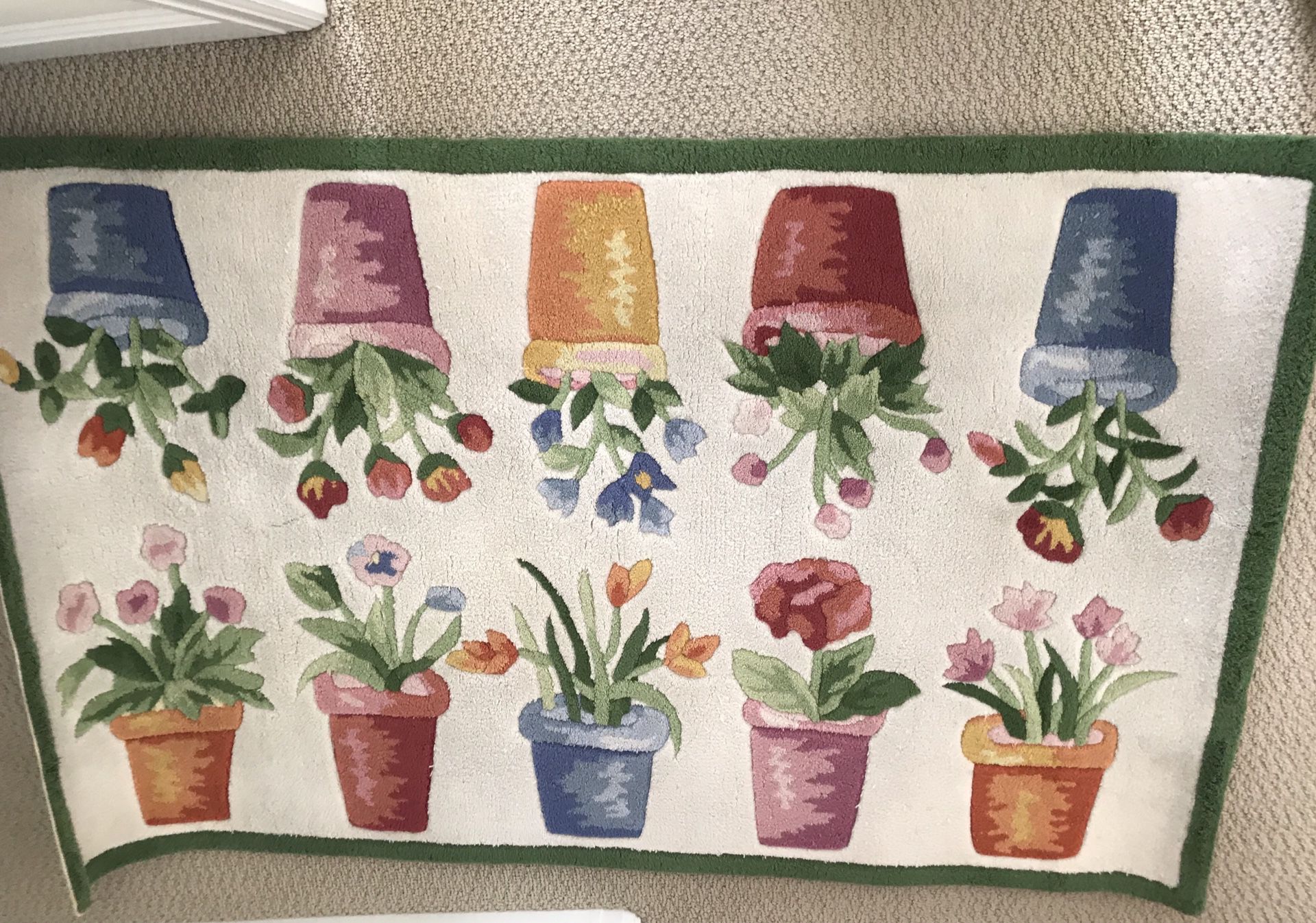 34” x 59” rug with flower pot design