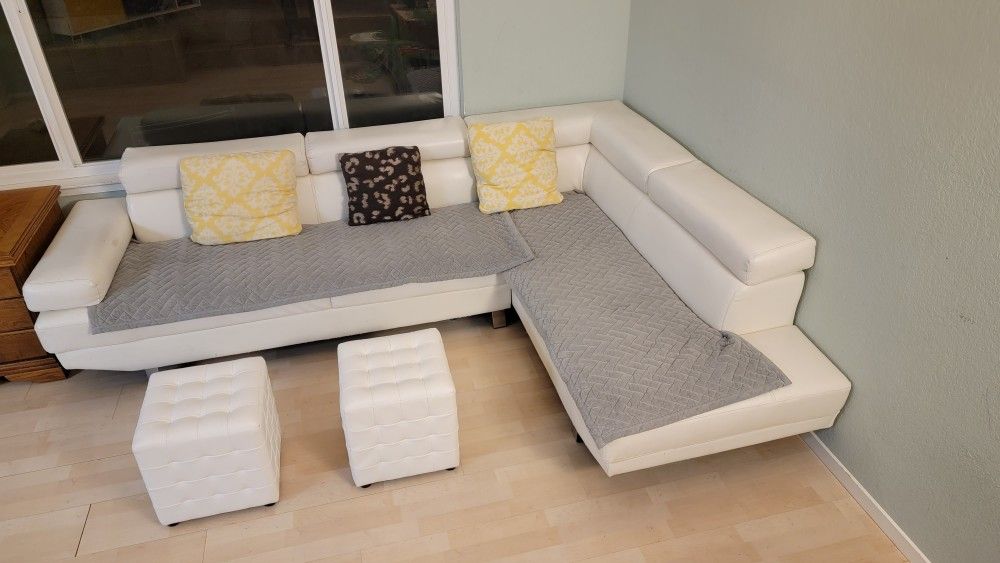 White Chaise Sofa