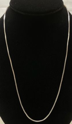 .925 Silver 20” Box Link Chain