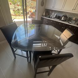 Glass Dining Table Set w/ 4 Chairs  $100
