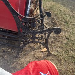 Cast iron park benches And Plant Holders 