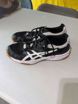 Asics volleyball shoes, adult size 10, black/white
