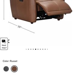 2 Polner 39" Leather Power Motion Chair (Macys Furniture) 