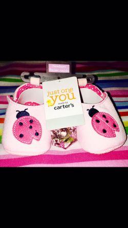 Pink Lady Bug Carter's Shoes New Born