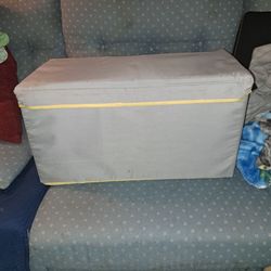 Fabric box large for comforter, toys, laundry or whatever. Comes with a cover SEE pictures for size