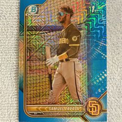 Samuel Zavala 2023 Bowman Chrome Prospects 1st Bowman Blue Mojo Refractor /150!