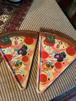 Pizza slice shaped plates