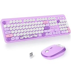 Beautiful Purple Wireless  Keyboard/ Mouse Set 