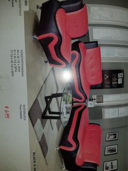 black and red sofa set
