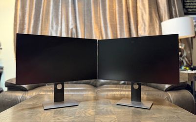 Two ( dual ) Slim bezel DELL Ultrasharp U2722D 27” inches QHD IPS LED USB C HDMI DP computer monitors