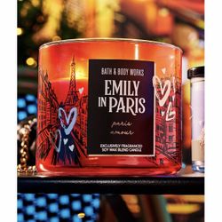 Limited Edition! BATH & BODY WORKS✨Netflix 🗼Emily in Paris💕👠🎀Paris Amour🎀👠💕3-wick candle 