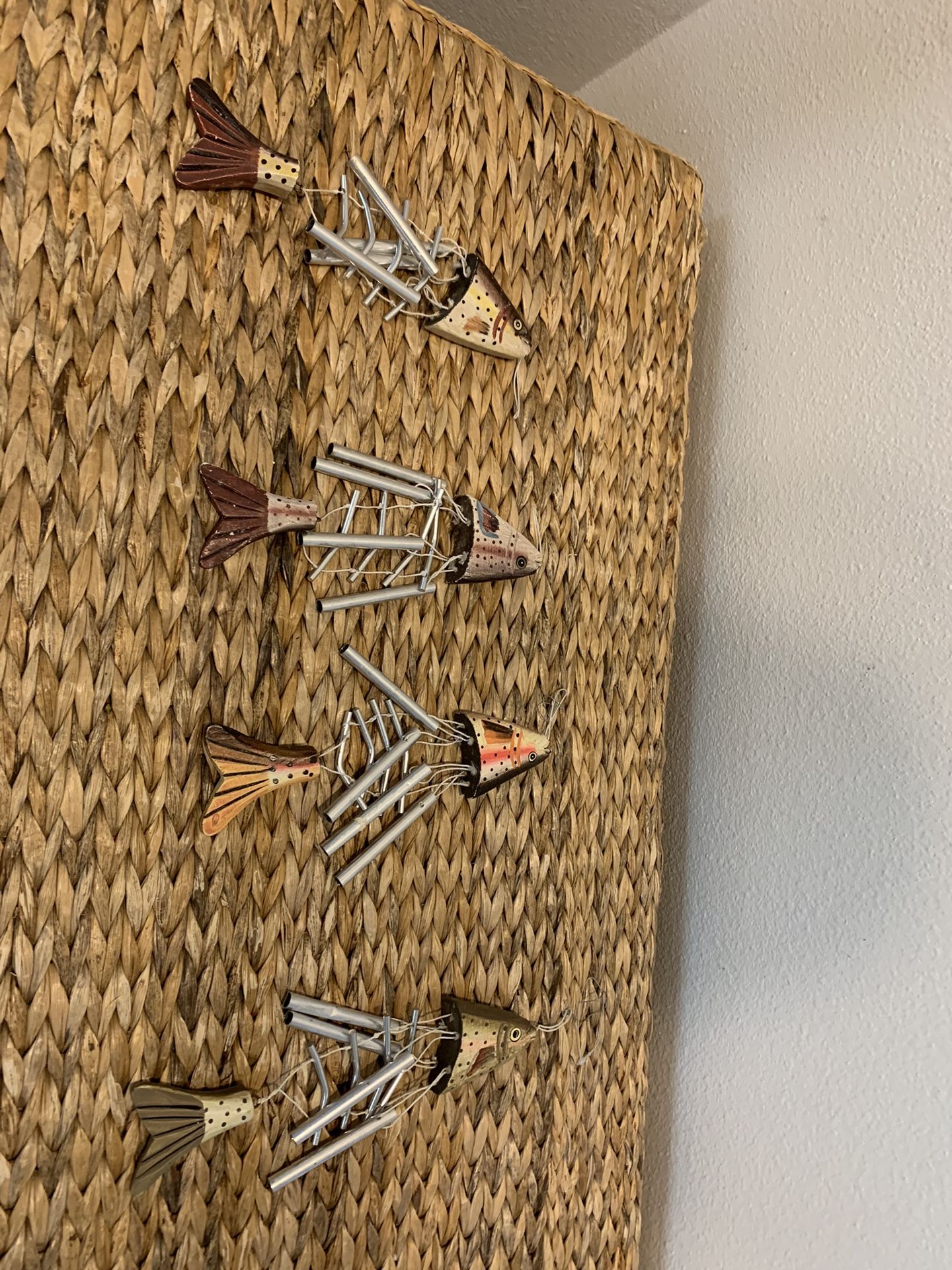 Mini Fish Wind Chime Set of 4 Ornaments - Cabin Home Decor !