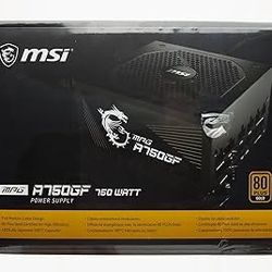 MSI MPG A750GF 80 Plus Gold Fully Modular PSU ATX, 3 x 6+2 Pin GPU Support, Japanese Capacitors 105°C, Flat Black Cables – 10 Year Warranty