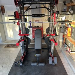 Smith Machine 200 | Adjustable Bench | 245lb Cast Iron Olympic Weights | 7ft Olympic Bar | Fitness | Gym Equipment | FREE DELIVERY/INSTALLATION 🚚 🛠️