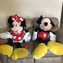 Giant Mickey Mouse And Mini Mouse Stuffed Animals
