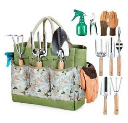 Grenebo 9-Piece Heavy Duty Gardening Tool Set with Organizer Bag