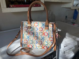 Calvin Klein Rainbow Logo Monogram Satchel - Rare Colorway