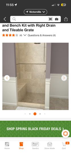 Tile Redi- Shower and Bench Base 48x42 inches