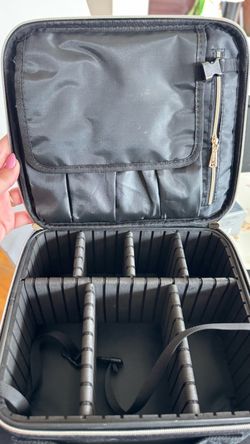 Black Makeup Train Case with Dividers