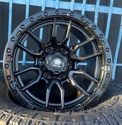 17 inch ASLAN -A2-01 MATTE BLACK Off road wheels 0mm offset 6x139.7 Fits CHEVY SUBURBAN SILVERADO TAHOE TOYOTA TACOMA PICK UP
