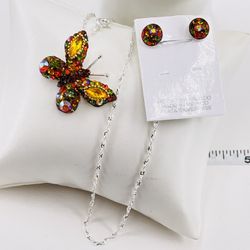 Conjunto Mariposa Plata Italiana /Italian Silver Butterfly Set