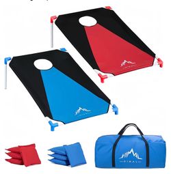 Portable Cornhole Board Set 3 x 2-feet PVC Framed, 2 Cornhole Boards