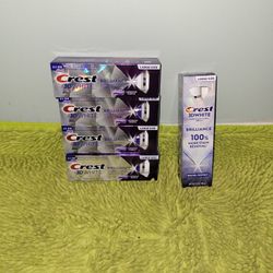 4 Luminous Purple 4.6oz/1 Enamel Protect 3.9oz Crest 3D White Brilliance 