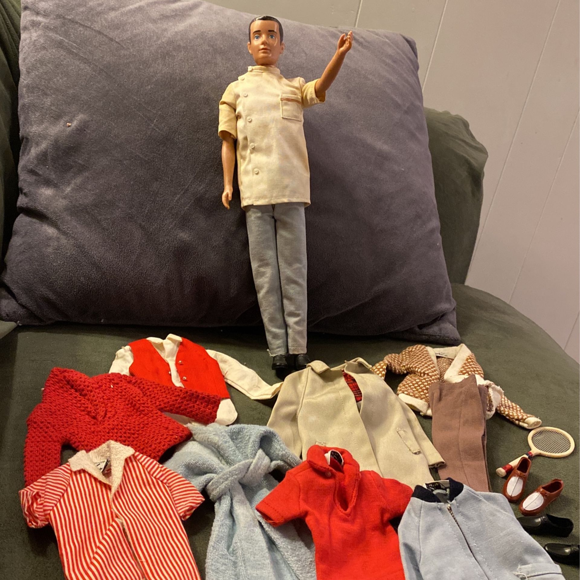 VINTAGE 1960 KEN DOLL WITH OUTFITS