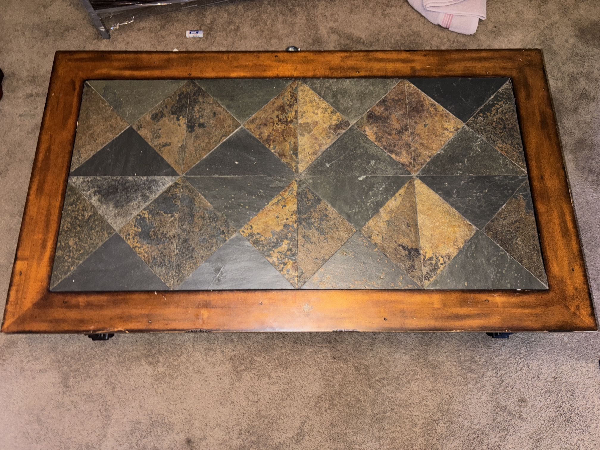 Wood Tile Medal Frame Center Table BEST OFFER