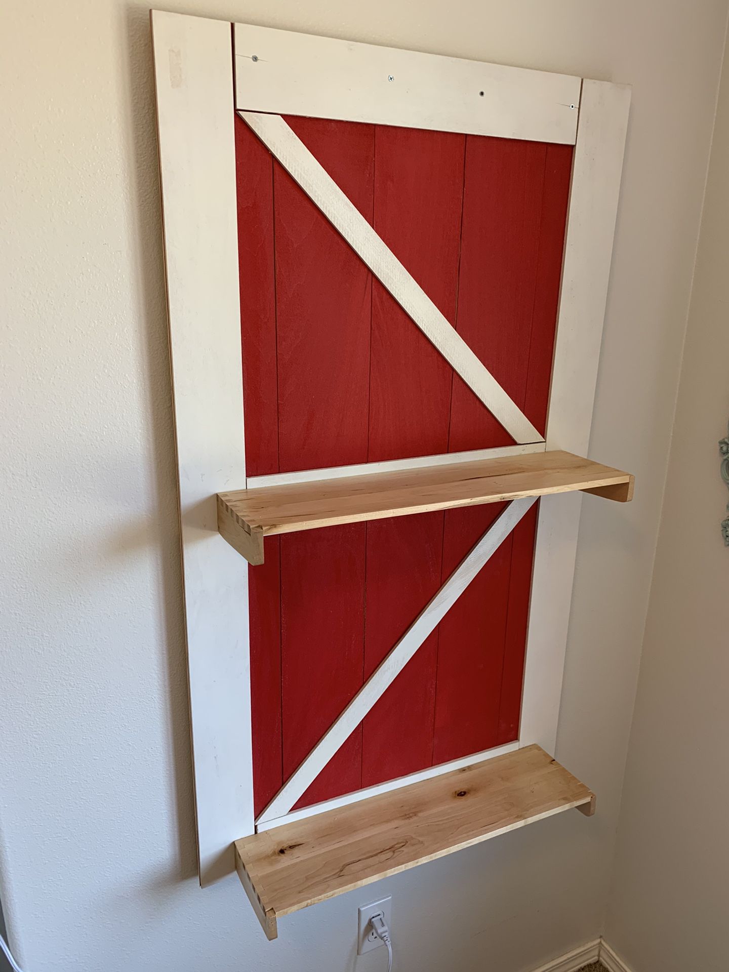 Custom Barn Door Shelf