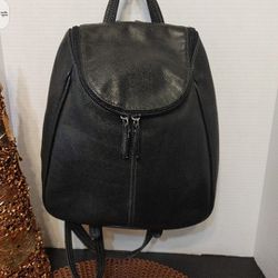 Tignanello Black Leather Backpack